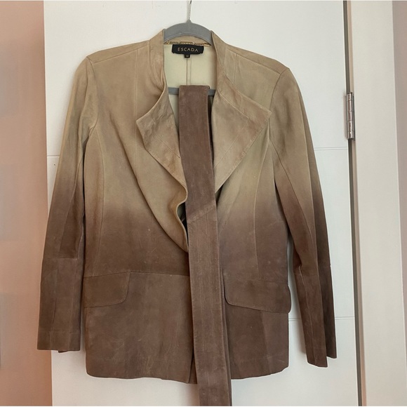 ESCADA Leather Suede Jacket Size 36 - Picture 4 of 7